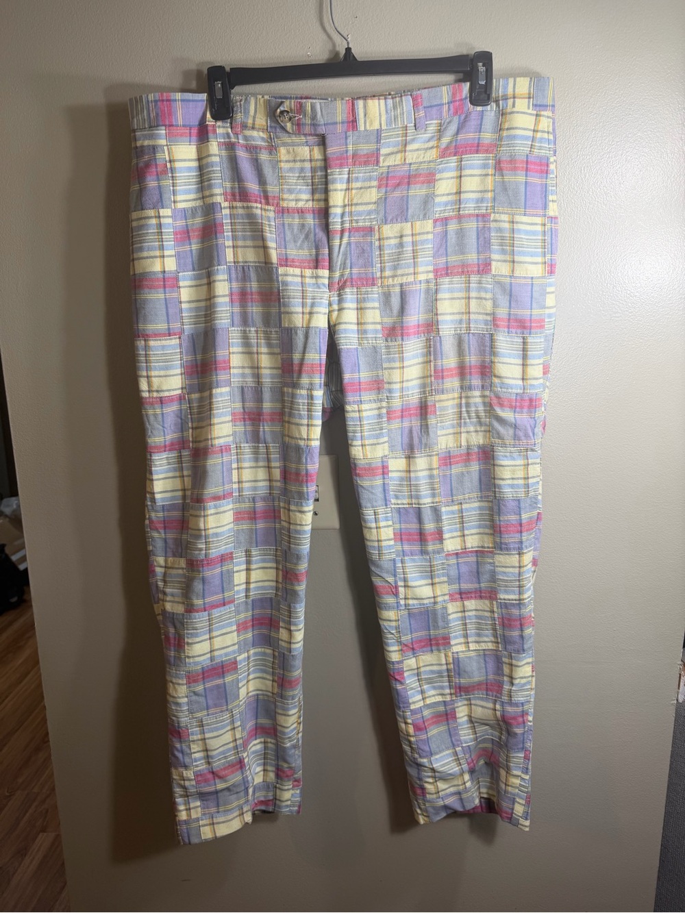 Vintage James Clothier Madras Patchwork Plaid Pants 42R